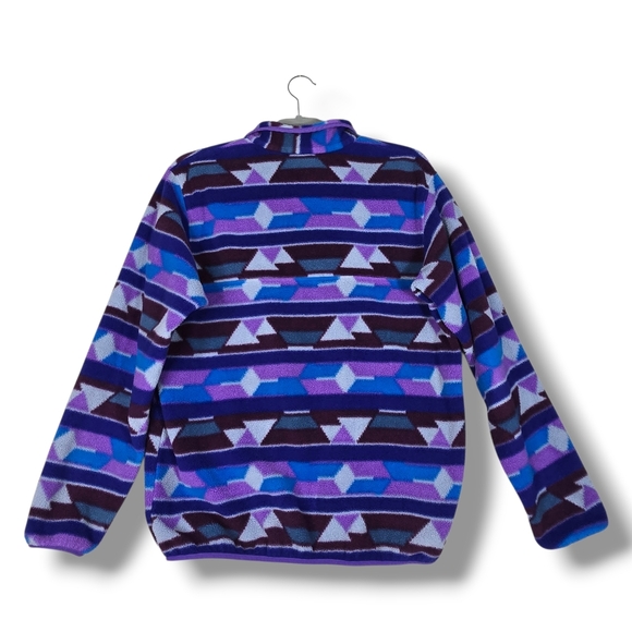 Patagonia Synchilla T-Snap Fleece Pullover Purple Blue Aztec Womens Size Large - Picture 7 of 16